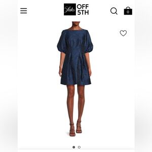 Vince Camuto Blue Floral Textured Minidress